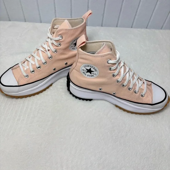 Converse Run Star Hike Hi Platform High Top Women's Size 9 Canvas Sneaker Coral‎ - Picture 3 of 11